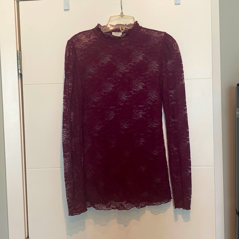 Free People mock lace shirt.